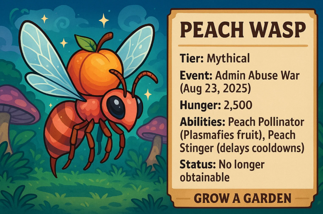 How to Get Peach Wasp in Grow a Garden
